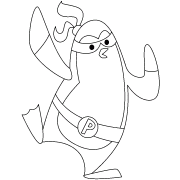 Pingouin super héro - coloriage n° 1348