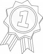 Badge numéro 1 - coloriage n° 1352