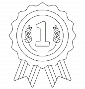 Médaille "numéro un" - coloriage n° 1353