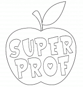 Pomme "Super Prof" - coloriage n° 1355