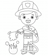 Jeune pompier - coloriage n° 1357