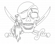 Tête de mort pirate - coloriage n° 137