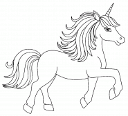 Licorne marchant fièrement - coloriage n° 1378