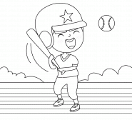 Petit joueur de baseball - coloriage n° 1386