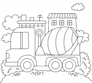 Camion bétonnière - coloriage n° 1401