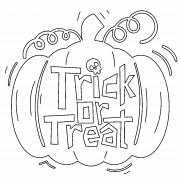 Citrouille "Trick or Treat" (des bonbons ou un sort) - coloriage n° 1417