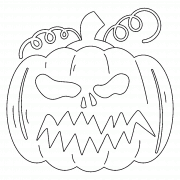 Citrouille d'Halloween en colère - coloriage n° 1419