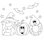 Boo (citrouille et fantôme) - coloriage n° 1421