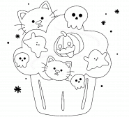 Cupcake d'Halloween - coloriage n° 1430