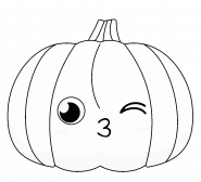 Citrouille d'Halloween kawaii - coloriage n° 1433