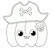 Citrouille avec un chapeau de pirate - coloriage n° 1435