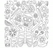 Squelette coloré (jour des morts Mexicain) - coloriage n° 1440