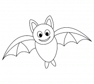 Petite chauve-souris d'Halloween - coloriage n° 1446