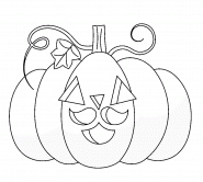 Citrouille d'Halloween avec une moustache - coloriage n° 1447