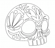 Crâne fleuri (fête des morts mexicaine) - coloriage n° 1457