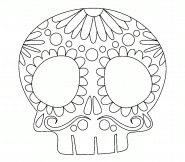 Crâne orné de décorations florales - coloriage n° 1458