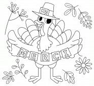 Merci, dit la dinde ! - coloriage n° 1469