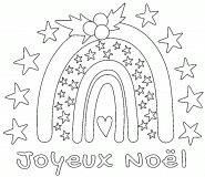 Arc-en-ciel de Noël - coloriage n° 1484