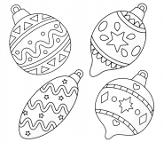 Boules pour décorer le sapin de Noël - coloriage n° 1494