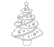 Sapin de Noël joliment décoré - coloriage n° 1496