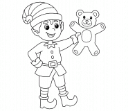 Lutin du Père Noël - coloriage n° 1498