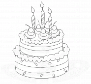 Gâteau d'anniversaire - coloriage n° 150