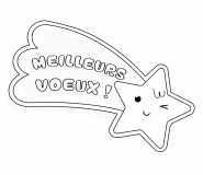 Meilleurs vœux (étoile kawaii) - coloriage n° 1505