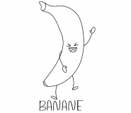 Petite banane joyeuse - coloriage n° 1512