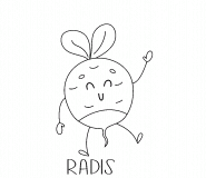 Radis qui danse - coloriage n° 1521