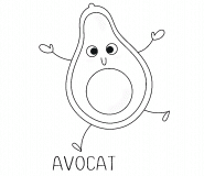 Petit avocat sautant en l'air - coloriage n° 1526