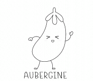 Petite aubergine qui danse - coloriage n° 1527