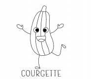 Drôle de courgette qui danse - coloriage n° 1528