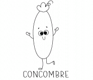 Drôle de concombre qui danse - coloriage n° 1529