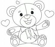 Ours en peluche rose - coloriage n° 1534