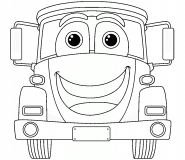 Un camion avec un grand sourire - coloriage n° 1535