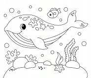 Baleine sous la mer - coloriage n° 1540
