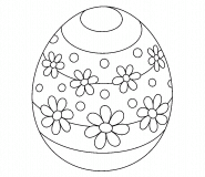 Gros œuf de Pâques avec des fleurs - coloriage n° 1555