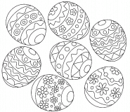 Oeufs de Pâques décorés - coloriage n° 1556