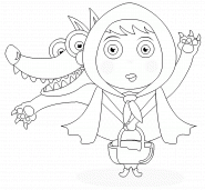 Le petit chaperon rouge et le grand méchant loup - coloriage n° 161