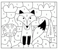 Renard dans la forêt - Coloriage Magique (jeu en ligne)