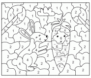 Coloriage Magique (jeu en ligne) | Le lièvre et la carotte géante