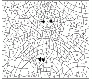 Fée assise sur un arc-en-ciel - Coloriage Magique (jeu en ligne)