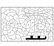Helico jaune - Coloriage Magique