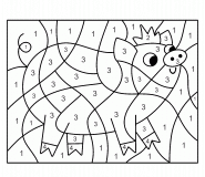 Boubou, petit cochon malicieux - Coloriage Magique