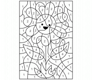 Soleillette, la petite fleur de tournesol - Coloriage Magique