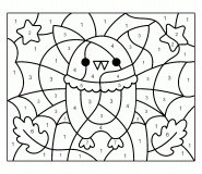 Chauve-souris d'Halloween - Coloriage Magique