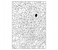 Hippocampe avec des coraux et des algues - Coloriage Magique (jeu en ligne)