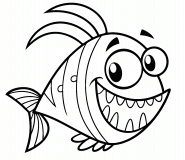Grinny, le poisson farceur au sourire XXL - Coloriage en ligne