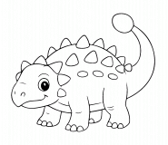 Ankylosaure (dinosaure herbivore) - Coloriage en ligne