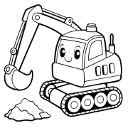 Pelleteuse souriante - Coloriage en ligne